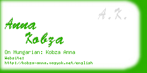 anna kobza business card